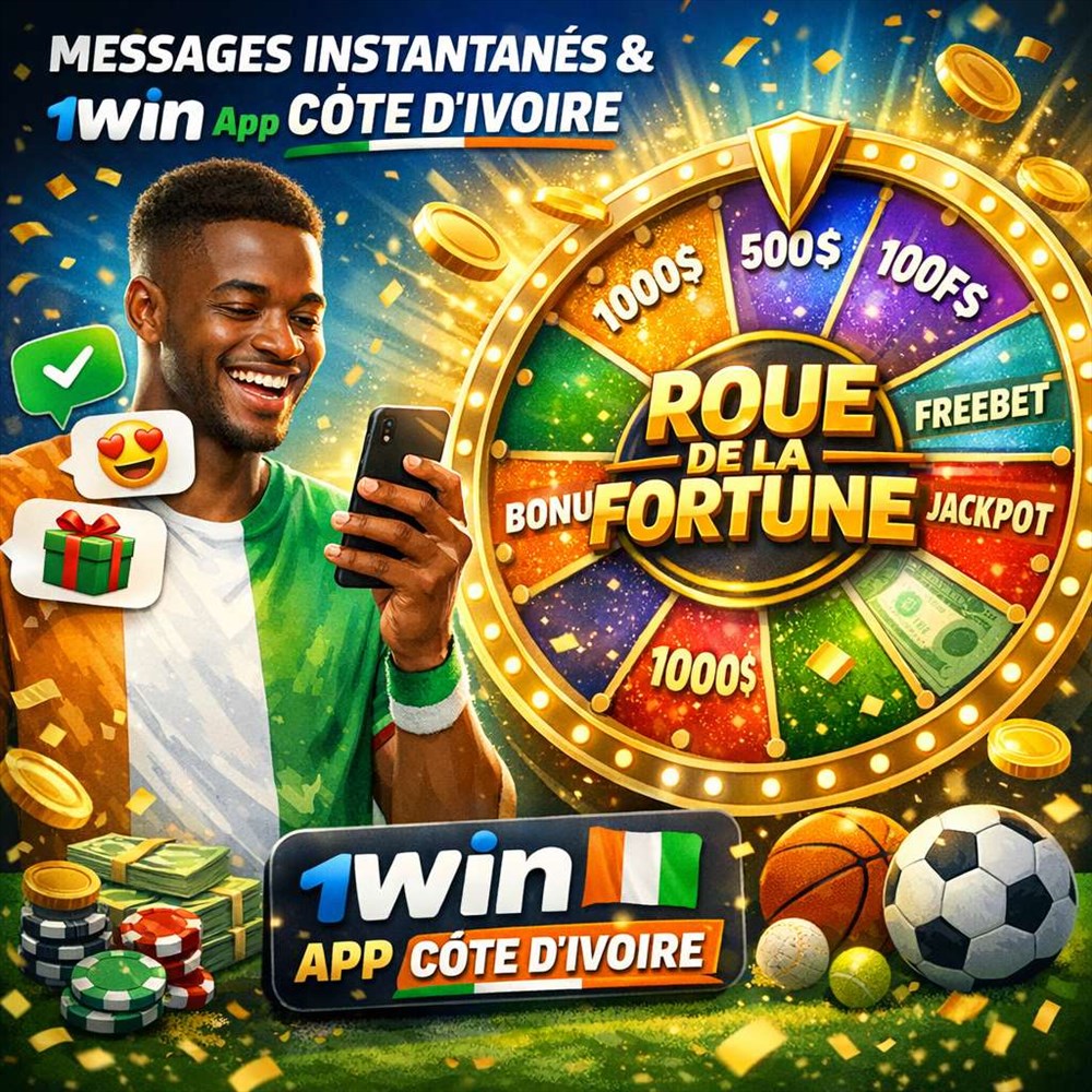 Messages Instantanés et Roue de la Fortune : 1Win App Côte d'Ivoire